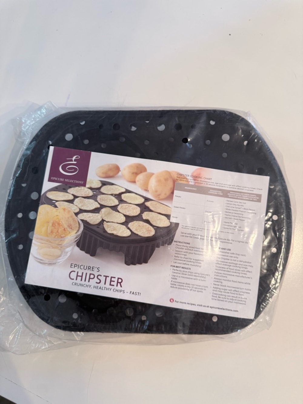 Epicure Chipster Black Air Fryer / Oven Chip Maker New on Plastic